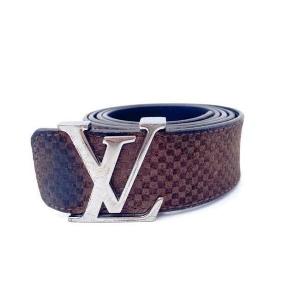 Louis Vuitton Brown Suede Damier Lv Initiales 40mm 95 38 Moka Belt