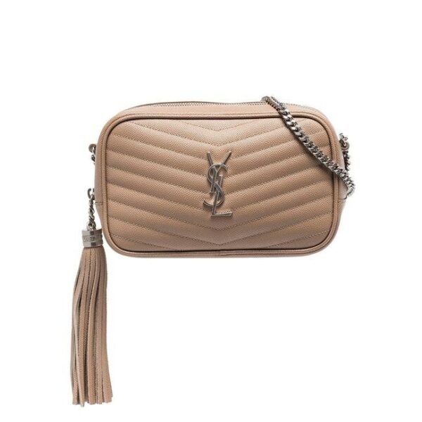 Saint Laurent Camera Lou Mini Beige Leather Shoulder Bag