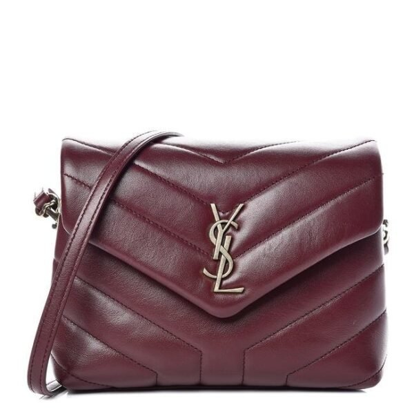 Saint Laurent Monogram Loulou Crossbody Toy Monogram Burgundy Bordeaux Red Leather Shoulder Bag