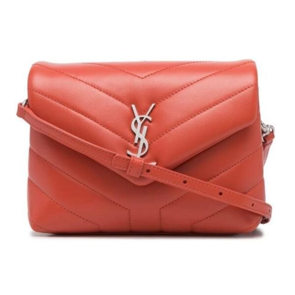 Saint Laurent Monogram Loulou Orange Leather Cross Body Bag
