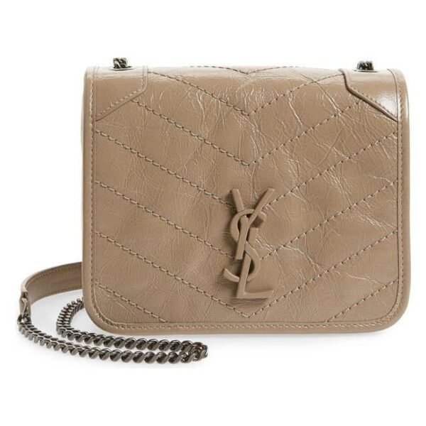 Saint Laurent Niki Beige Leather Cross Body Bag